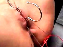 Cruel sewing of pussy
