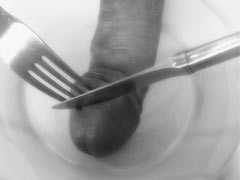 Eating of cock